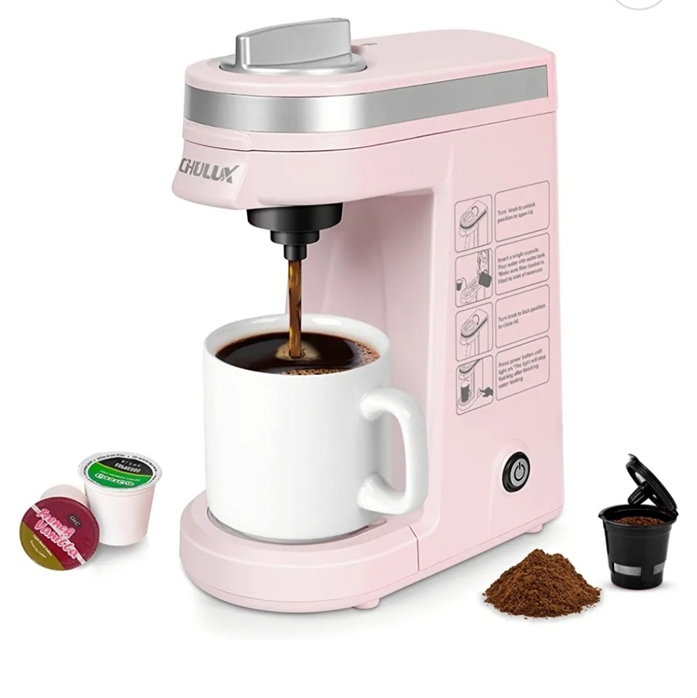 Chulux Single Serve Coffee/Tea Maker, One Button Operation with Auto Shut-Off